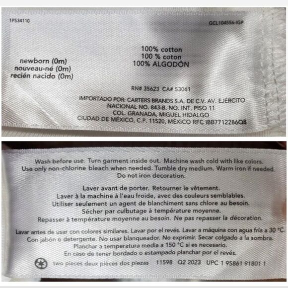 New Carters Outfit Baby Girl Newborn 1st Halloween 2 Piece Set Pink White NWT - Picture 12 of 16